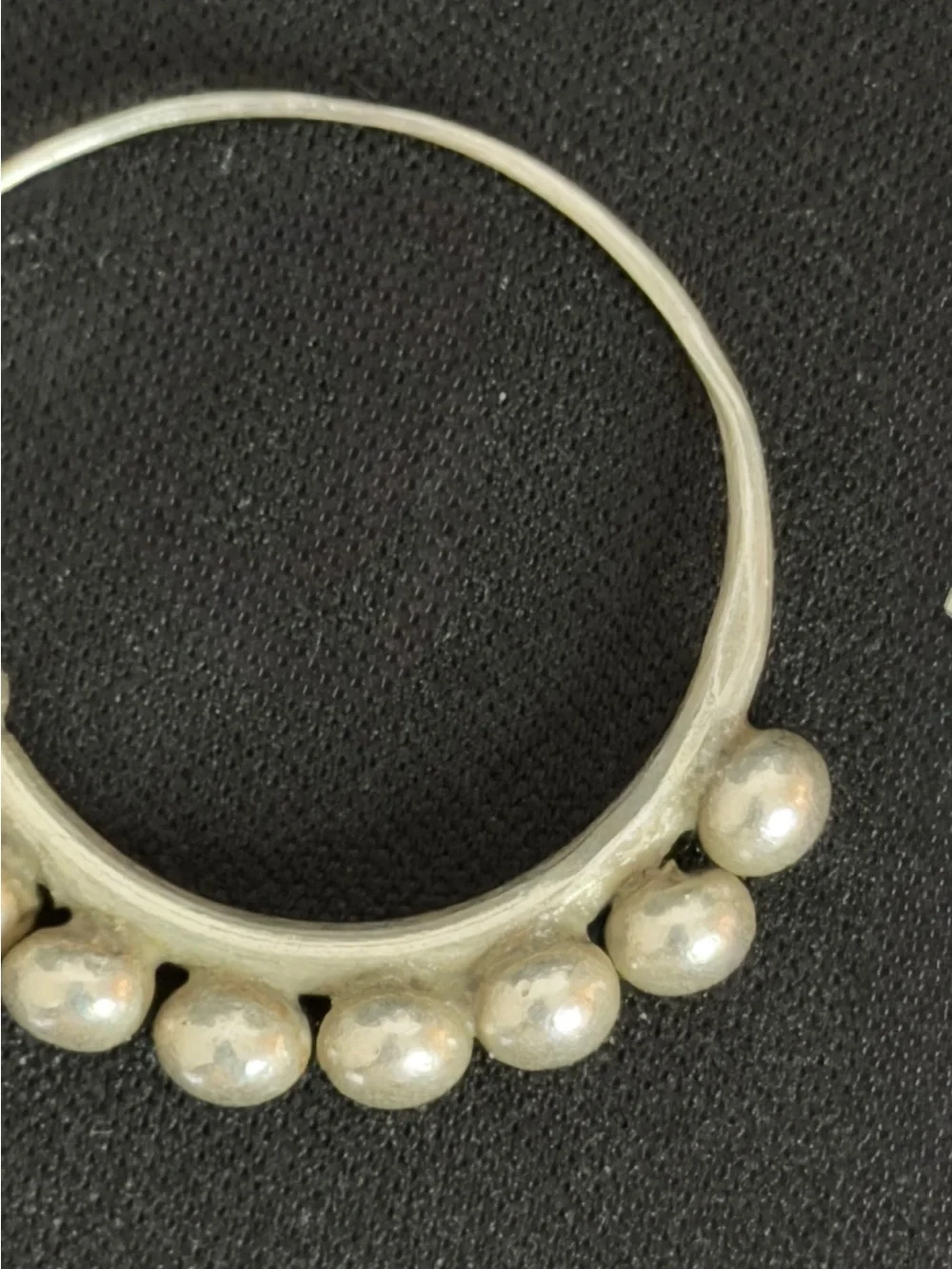 Sterling Silver Granulation Beaded Open Hoop Earrings